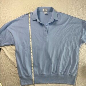 Casual Blue Polo Shirt with Relaxed Fit